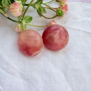 Pink Summertime swirl clip on earrings